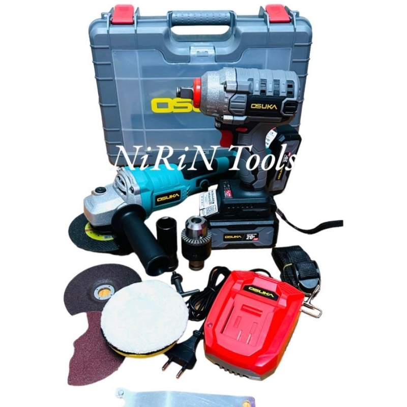 Osuka บล็อกแบต 520 + หินเจียรไร้สาย 20V OSUKA (ตัวเปล่า) หินเจียรไร้สาย  20V มอเตอร์บัสเลส หินเจียรล