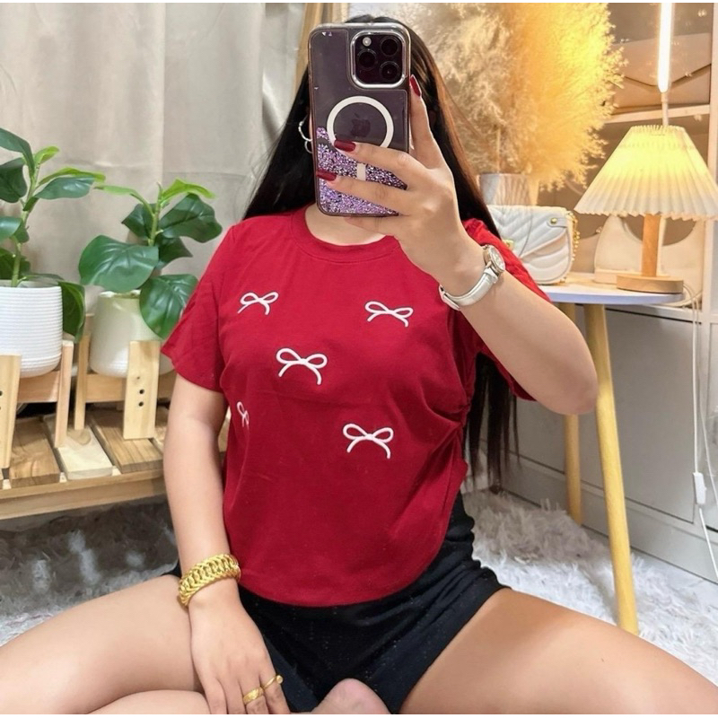29 เสื้อสาวอวบปัก 5 โบว์ พรางหุ่น อก 34-48