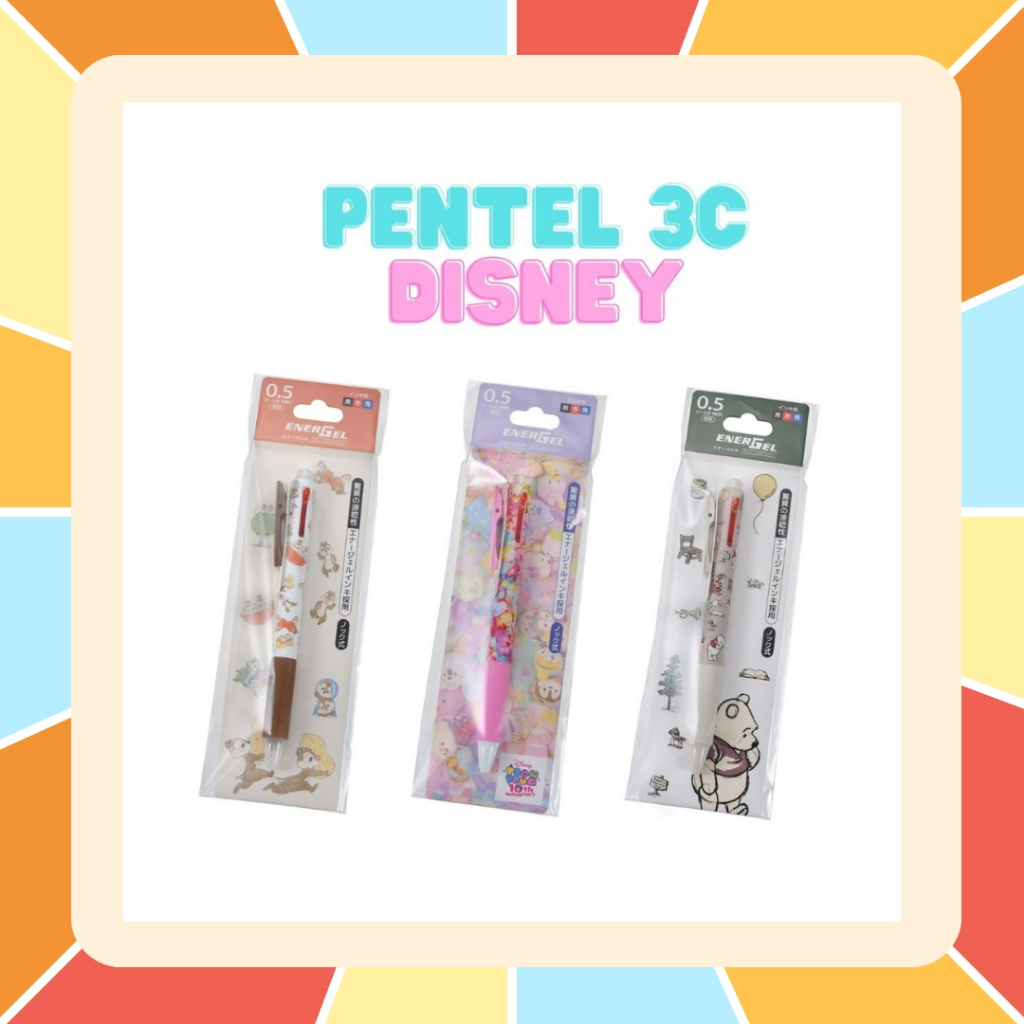 ปากกา Pentel Energel รุ่น Multi Function 3 ระบบ (3C) ลายพิเศษ Disney JP Collection สินค้าใหม่