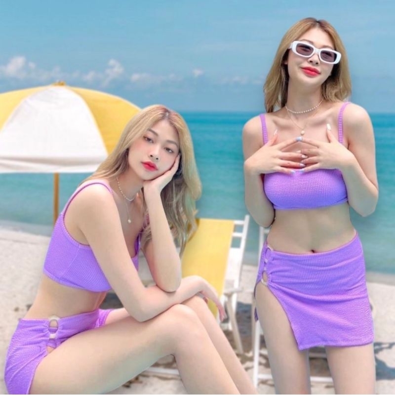Sheeny ชุดว่ายน้ำ 3 ชิ้น  พร้อมกระโปรงBikini x skirt
