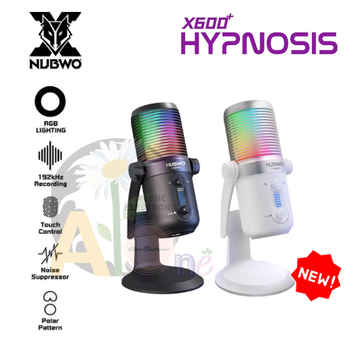 NUBWO X600+ ไมโครโฟน มี2สี (ขาว/ดำ) ไมค์สำหรับคอม HYPNOSIS CONDENSER MICROPHONE รับประกัน 2 ปี