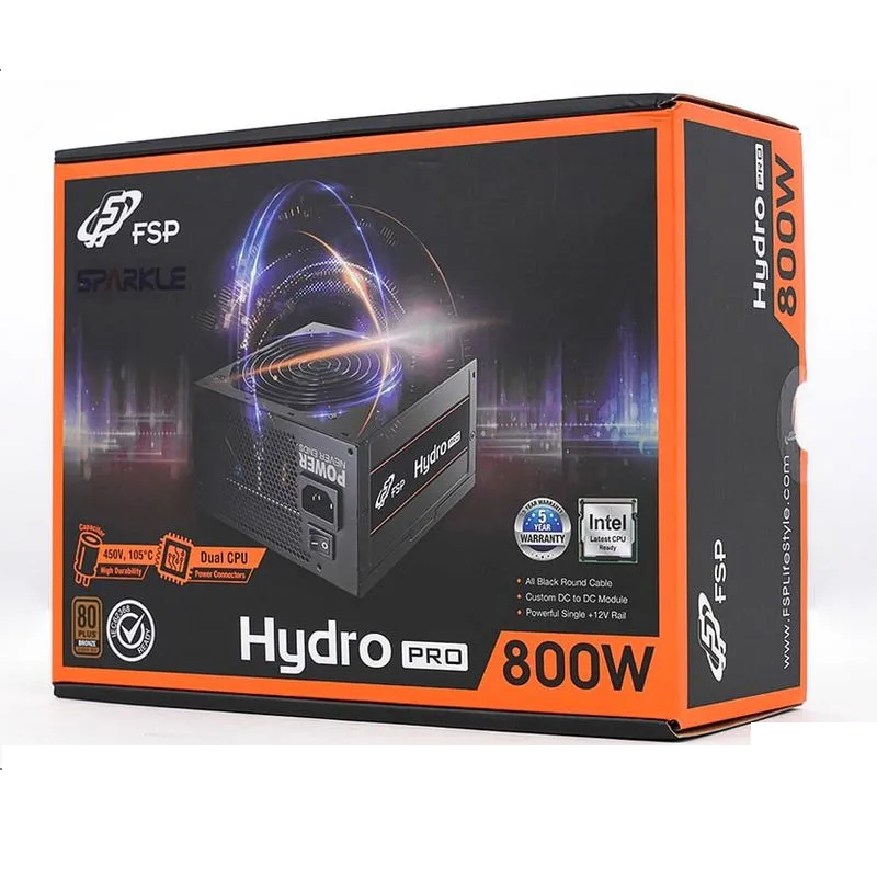 POWER SUPPLY (อุปกรณ์จ่ายไฟ)  FSP HYDRO PRO 800W (80+BRONZE)