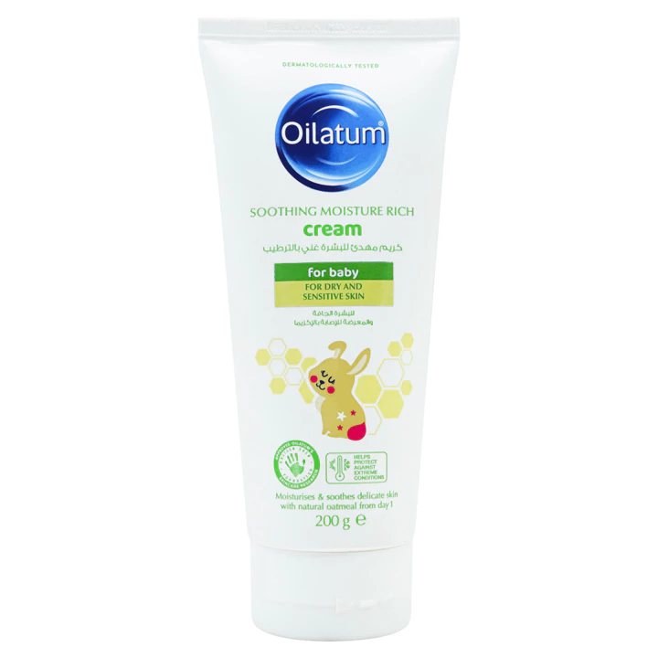 Oilatum Soothing Moisture Rich Cream 200g. ออยลาตุ้ม ซูธติ้ง มอยส์เจอร์ ริช ครีม สำหรับเด็ก