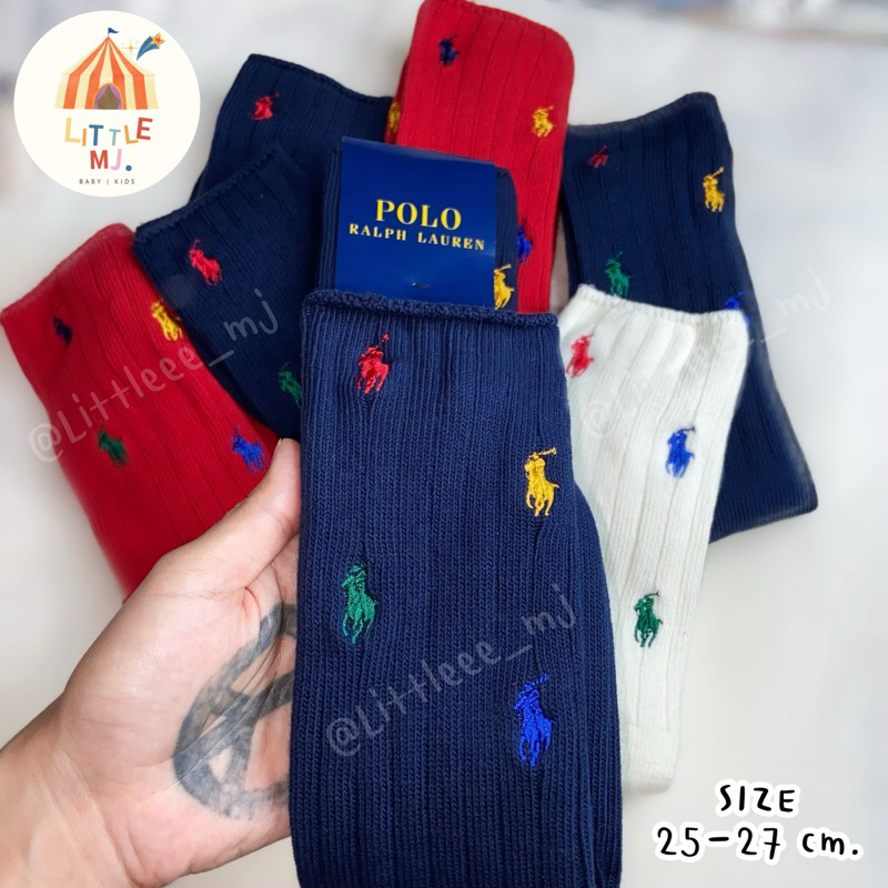 ถุงเท้าข้อยาวโปโล POLO Ralph Lauren ปักม้าหลายสี