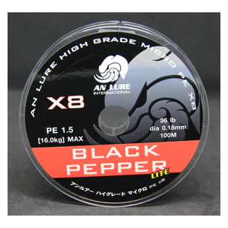 AN LURE BLACK PEPPER PEx8 สายพีอี อั๋นลัวร์ ถัก8 เส้นเล็ก เหนียว ไว้ใจได้