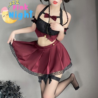 PINK NIGHT ชุด cosplay ชุดนักเรียน ชุดโป๊ มาเป็นเซ็ท 2 ชิ้น …