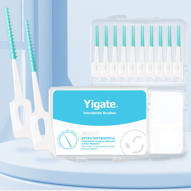 แปรงซอกฟันซิลิโคน แปรงซอกฟ้นสำหรับคนจัดฟัน Yigate พร้อมกล่องขนาดพกพา กล่องละ 20 ชิ้น