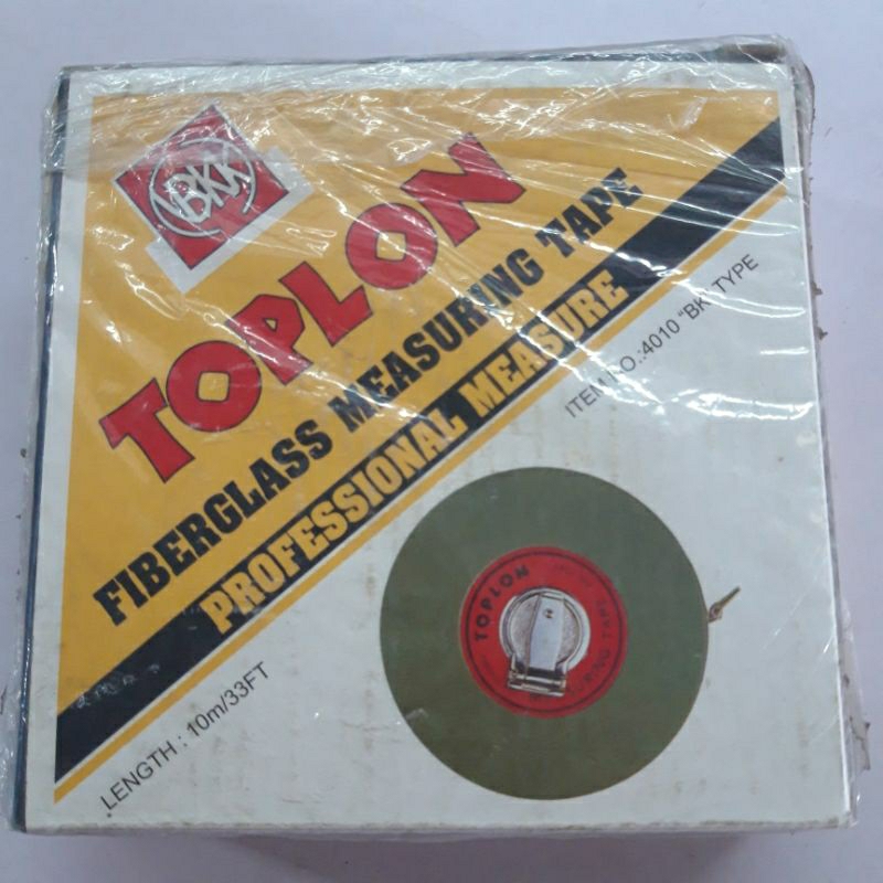เทปวัดที่ TOPLON รุ่น BK 10 เมตร FIBERGLASS MEASURING TAPE (PUMPKIN)