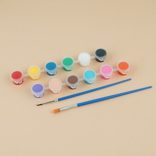 ชุดสีอคิลิค 6 สีและ 12 สี ขนาดเล็ก พร้อมพู่กันและแปรง ชุดสีน…