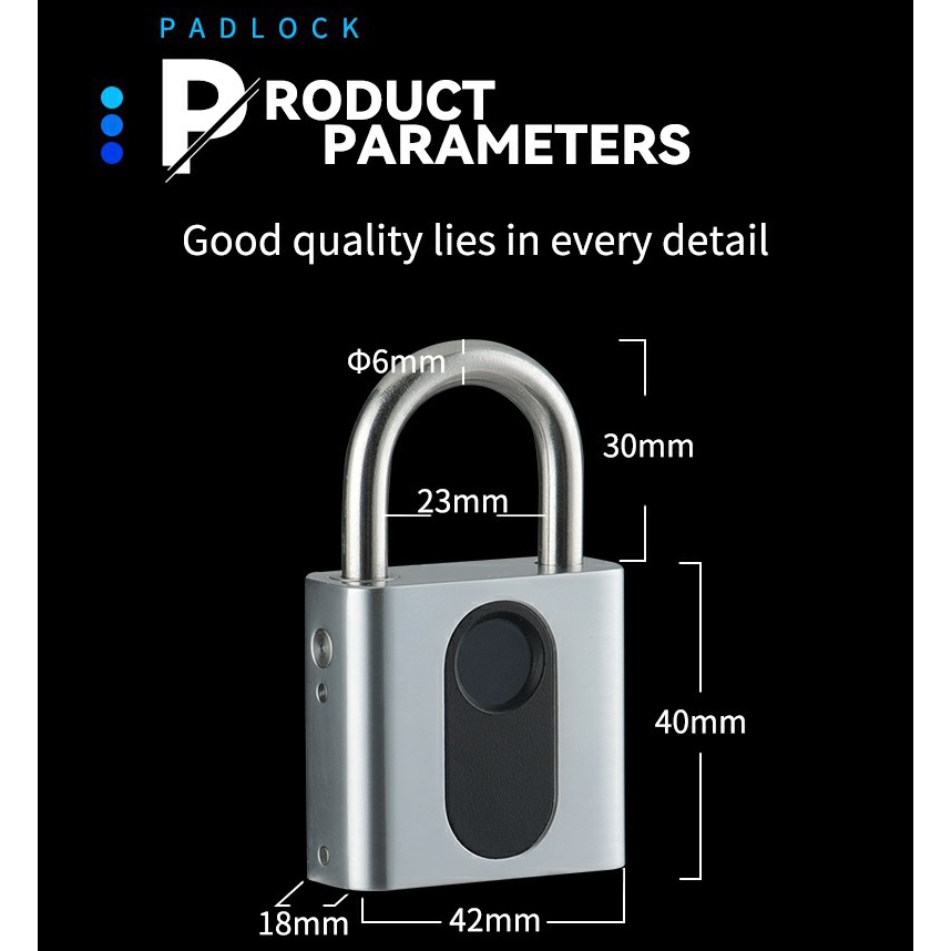 My home Fingerprint Lock กุญแจลายนิ้วมือ สแกน ลายนิ้วมือ Padlock แม่กุญแจอัจฉริยะ กุญแจล็อคบ้าน การชาร์จ USB