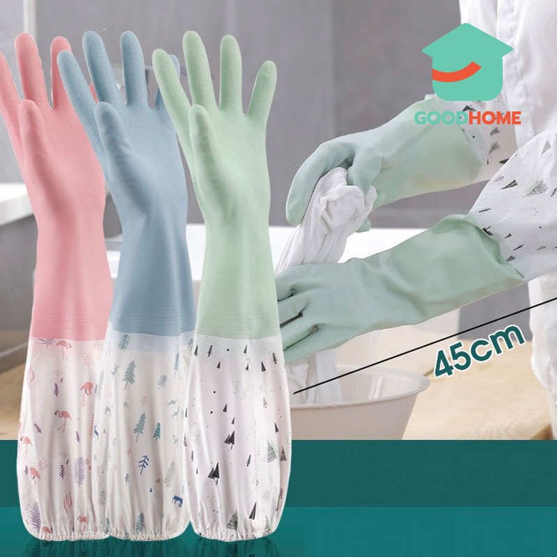 GOODHOME ถุงมือล้างจาน ถุงมือทำความสะอาด เหนียวและทนทาน มัลติฟังก์ชั่น