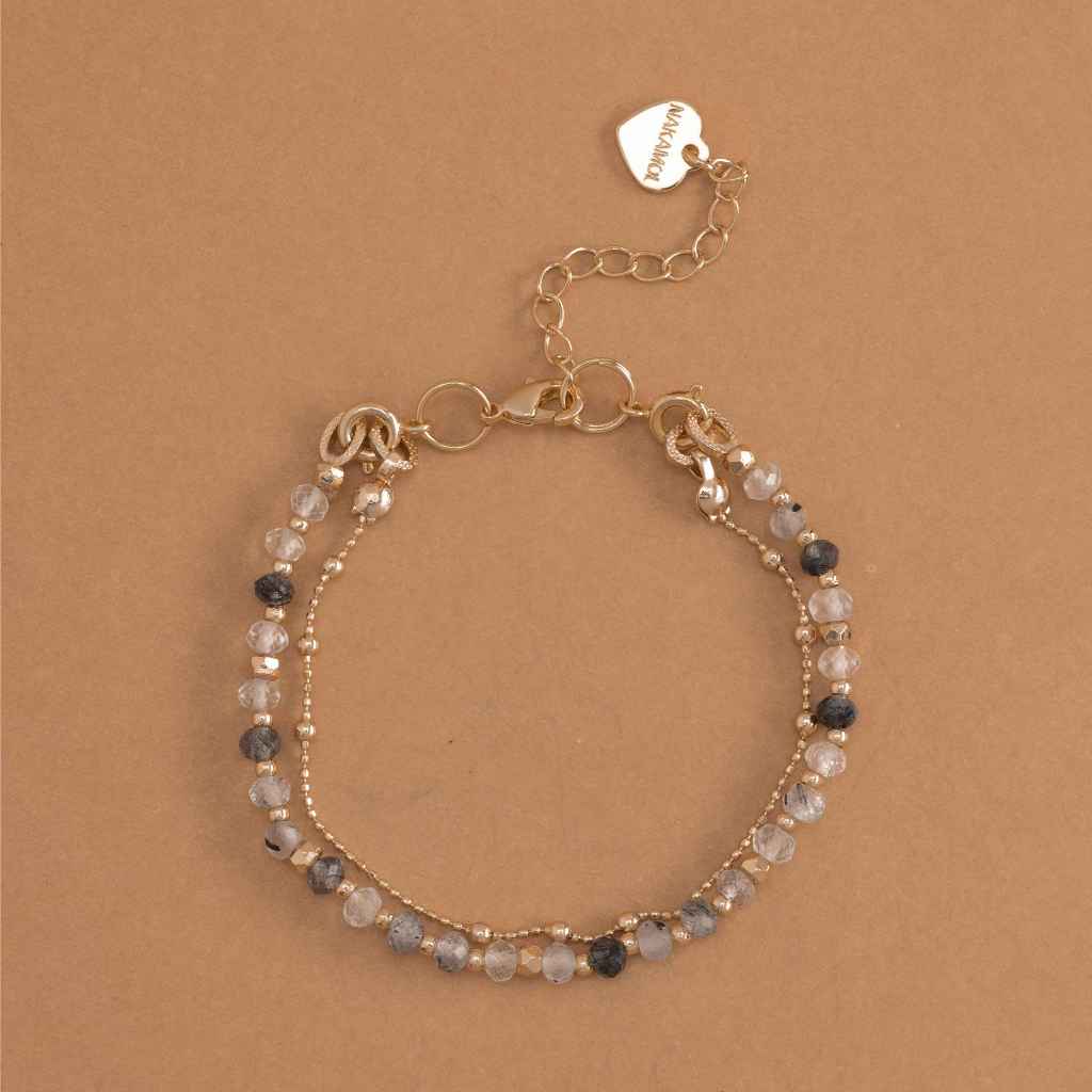 RUTILATED QUARTZ-LUCKY CHARM BRACELET สร้อยข้อมือหินมงคล หินรูทิเลท ควอทซ์