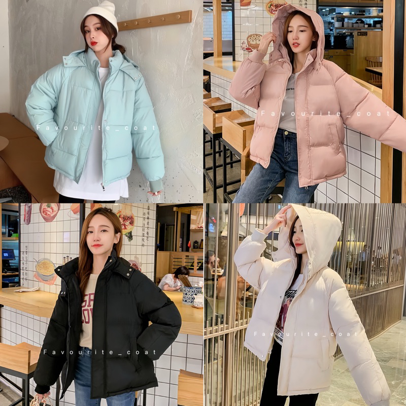 Hoodie Coat พร้อมส่ง เสื้อกันหนาวเสื้อโค้ทมีฮู้ด มีกระเป๋าข้าง ปลายแขนจั๊มกันลม กันหขาวได้ดีค่ะ