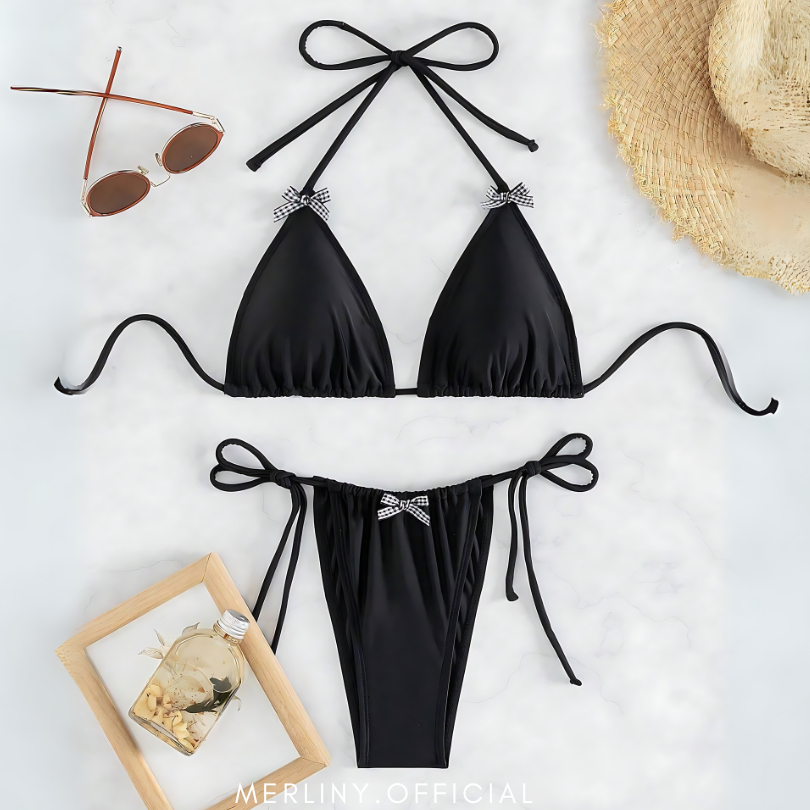 [พร้อมส่ง] 🎀 BOWIE BIKINI 🎀ชุดว่ายน้ำ บิกินี่โบว์น่ารัก ทูพีช ชุดไปทะเล บิกินี่โบว์ ชุดว่ายน้ำโบว์