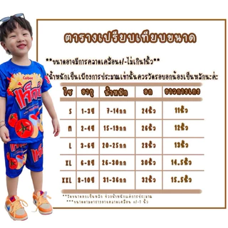 ชุดเด็ก ไดโนพาร์ค ขนม ลายทันเดอร์ ตามกระแส ลายขนม 1-10ปี เนื้อผ้าไมโครไฟเบอร์