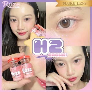 คอนแทคเลนส์ Roze 🍑 Hydrogel รุ่นตาหวาน H2 brown (โตปานกลาง) ค่าอมน้ำ55% กรองแสงถนอมดวงตา Made in Korea 🇰🇷