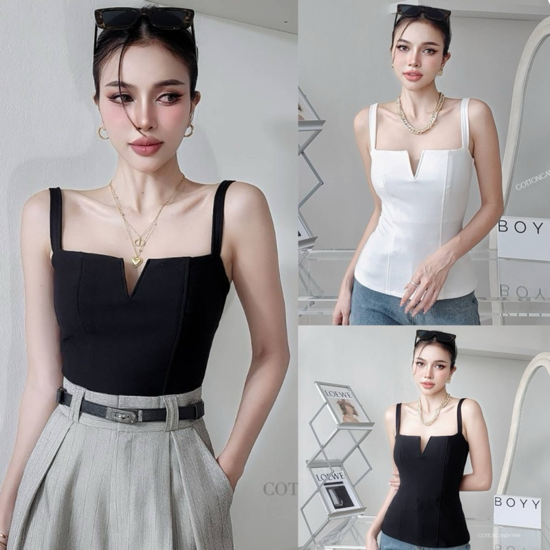 เสื้อผ้าเทพดีเทล ช่วงอกตัววี งานป้ายcottoncandy (รุ่นไม่มีแขน)