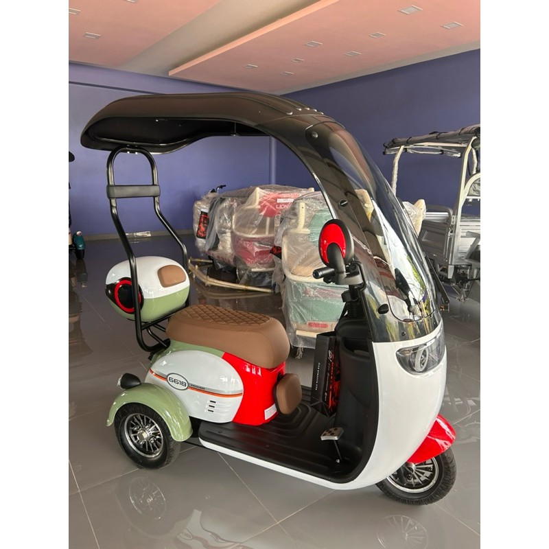 สามล้อไฟฟ้า  มีหลังคา Lion รุ่น LNE -6618 ประกอบพร้อมแบต