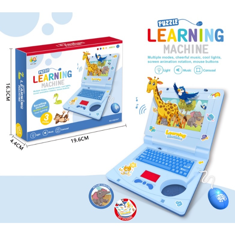 คอมพิวเตอร์เด็ก โพนี่ โน๊ตบุ๊คของเล่น มีเสียง มีไฟ หน้าจอภาพเคลื่อนที่ สีสันสดใส คละสี - รูปที่ 2