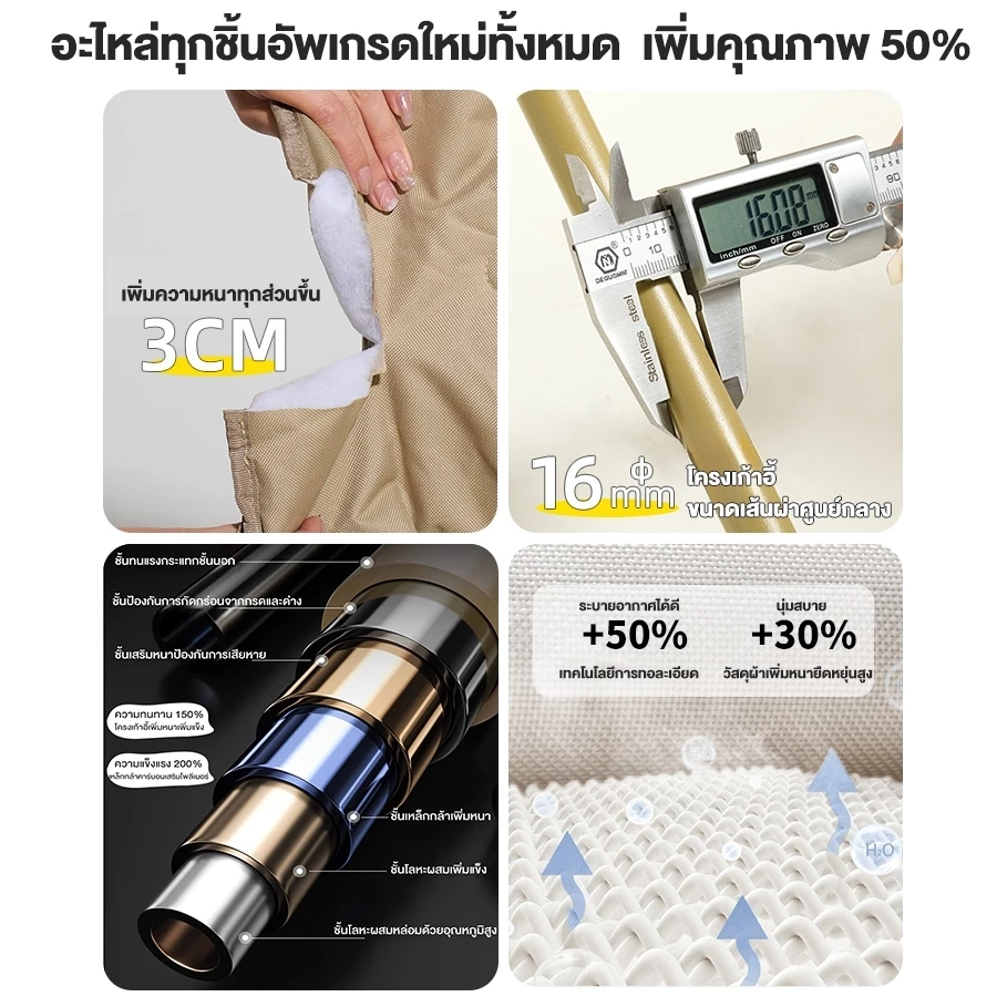 เก้าอี้แคมป์ปิ้งพับได้ บุผ้าฝ้าย เก้าอี้สนาม รับน้ำหนัก 300kg thumbnail 5