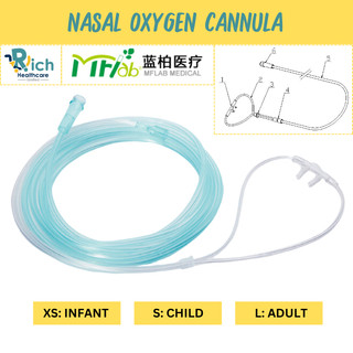 MFlab Nasal Oxygen Cannula Sterile สายให้ออกซิเจนทางจมูก แคนนูล่า [ครบทุกไซส์] (XS: Infant, S: Child, L: Adult)