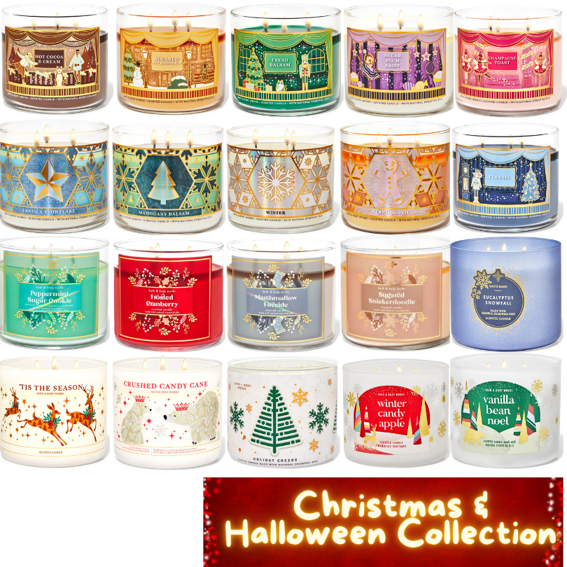 BBW#4 Xmas Collection Bath & Body Works 3 wicked candle  เทียนหอม 411g.