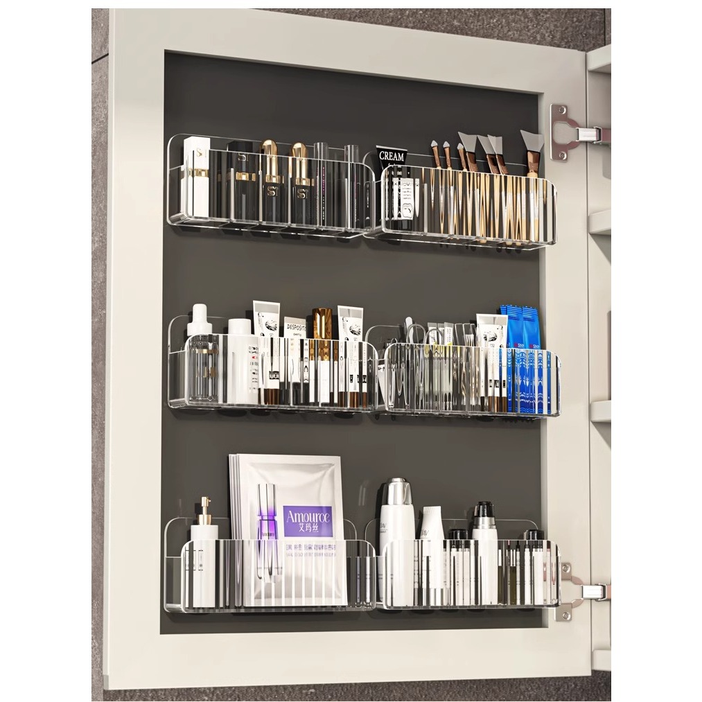 ชั้นวางของติดผนัง  ไม่ต้องเจาะรู ชั้นพลาสติก ชั้นเก็บยา 2116 - รูปที่ 6