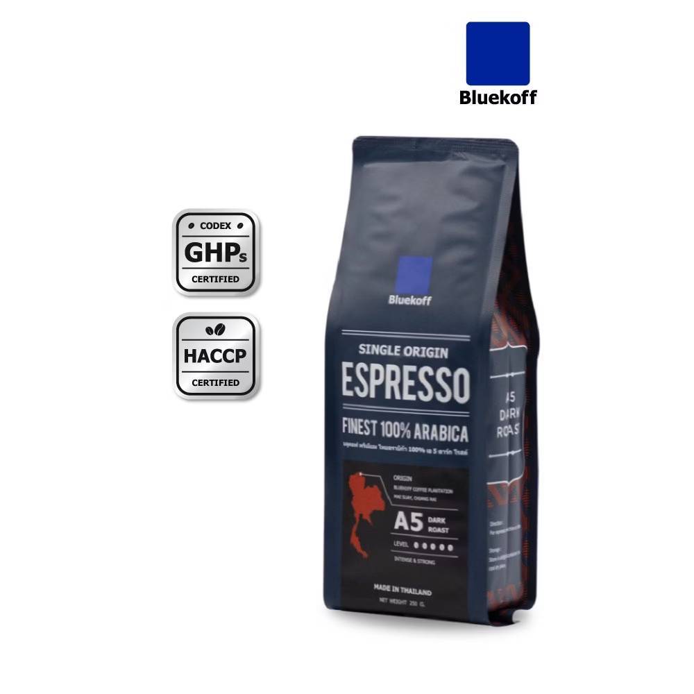 Bluekoff เมล็ดกาแฟอาราบิก้า100% คั่วเข้ม (250g) A5