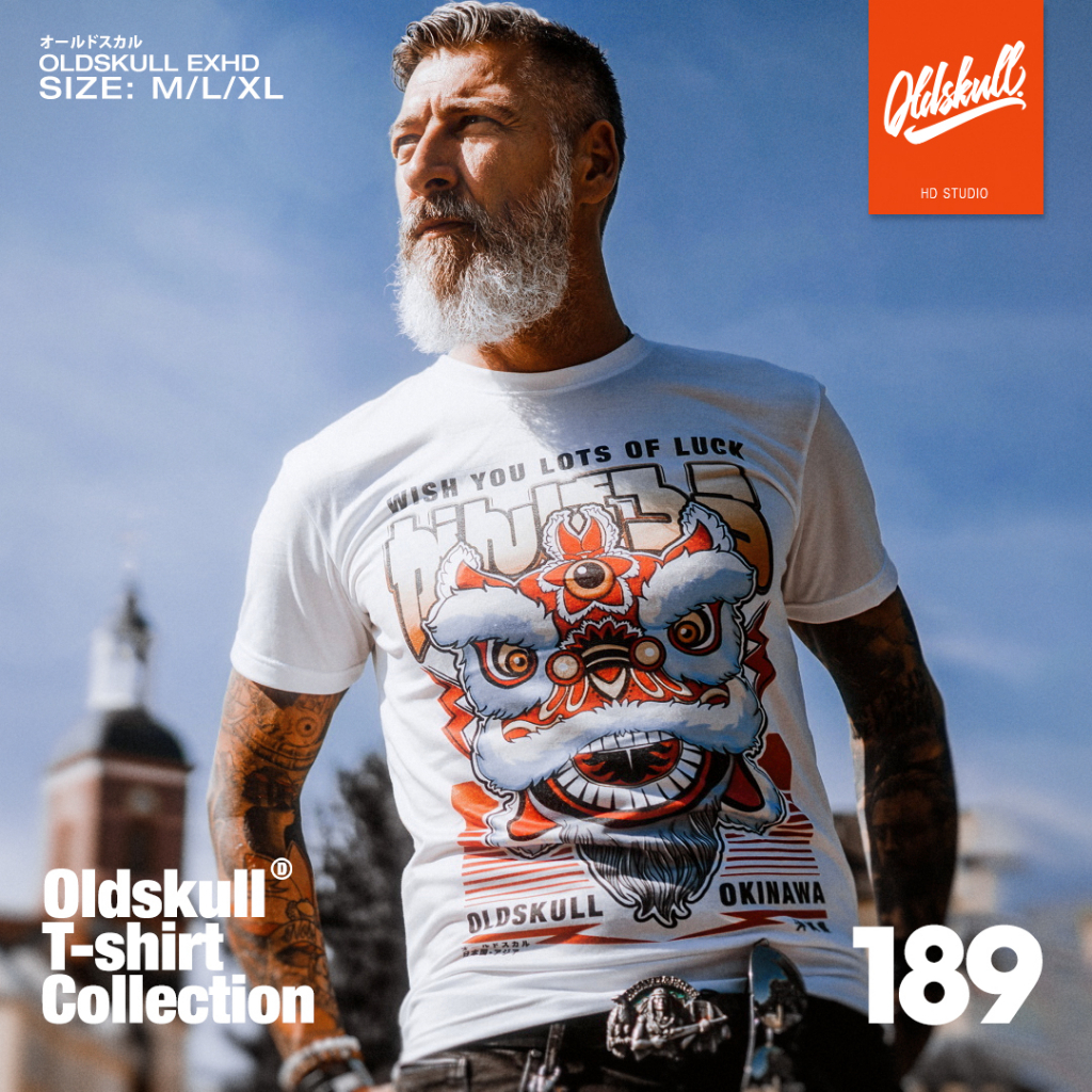 เสื้อยืด Oldskull Express HD No.189 ( OKINAWA & LION )