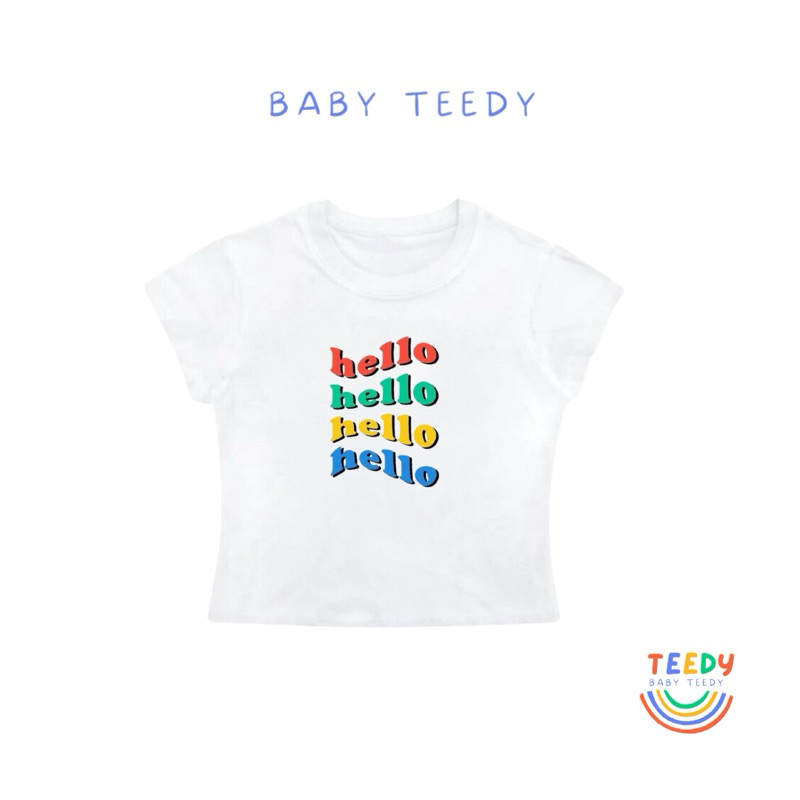 เสื้อทรง BABY TEE helloสีสันสดใส