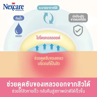 3M Nexcare เน็กซ์แคร์ แผ่นดูดซับสิว รุ่นใส ขอบบาง จำนวน 12 ชิ้น / 1กล่อง