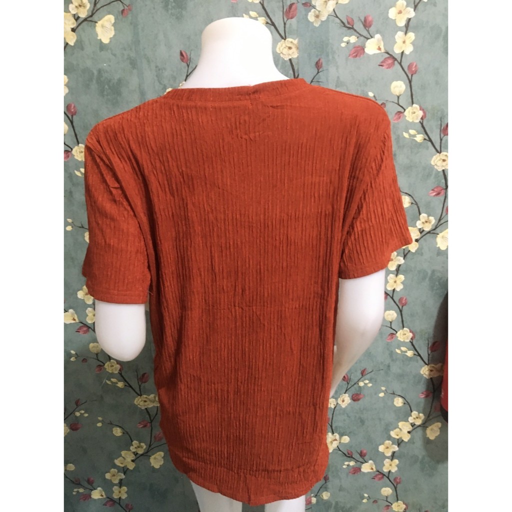 เสื้อยืดผ้าท็อฟฟี่ ผ้าเปลือกไม้ อก34-44นิ้ว  นิ้ว มี 10สี เสื้อสาวอวบลำลอง รุ่น1720-2 - รูปที่ 3