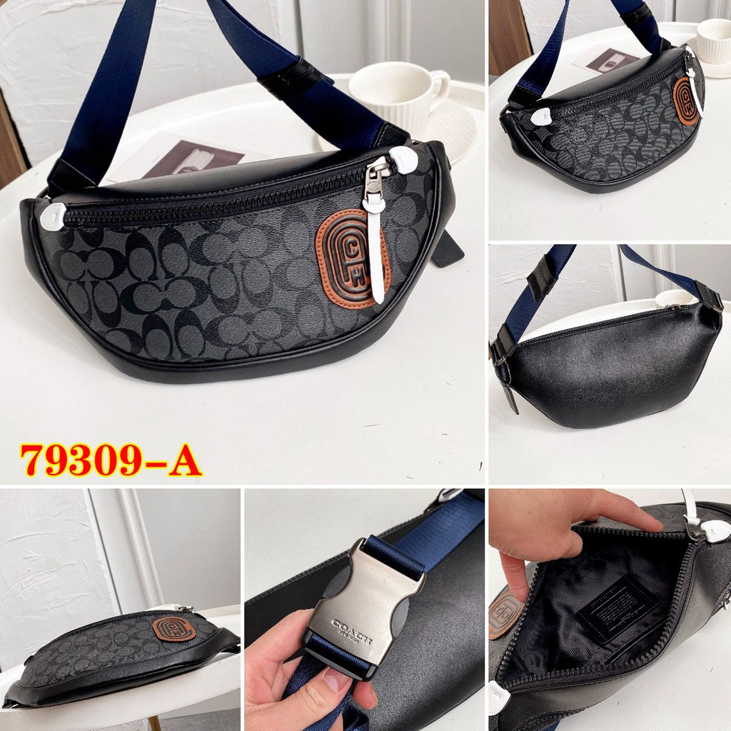 พร้อมส่ง🔥 Outlet ปลอดภาษี กระเป๋าผู้ชาย coac h แท้ กระเป๋าคาดเอวผู้ชาย F78777 Crossbody Bag