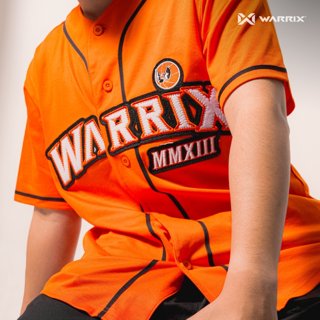 WARRIX Jump Collection Baseball Shirt สีส้ม ดำ (ของแท้) 100%ใหม่