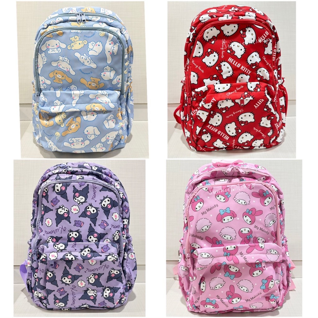 กระเป๋าเป้ สะพายหลัง มีช่องใส่ขวดน้ำด้านข้าง ลายการ์ตูน