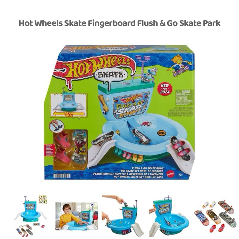Hot Wheels Skate Fingerboard Flush & Go Skate Park