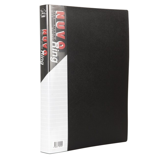แฟ้มปกพลาสติกชนิดคลิปหนีบ 2 ห่วง #901A ดำ (ฟลามิงโก้)