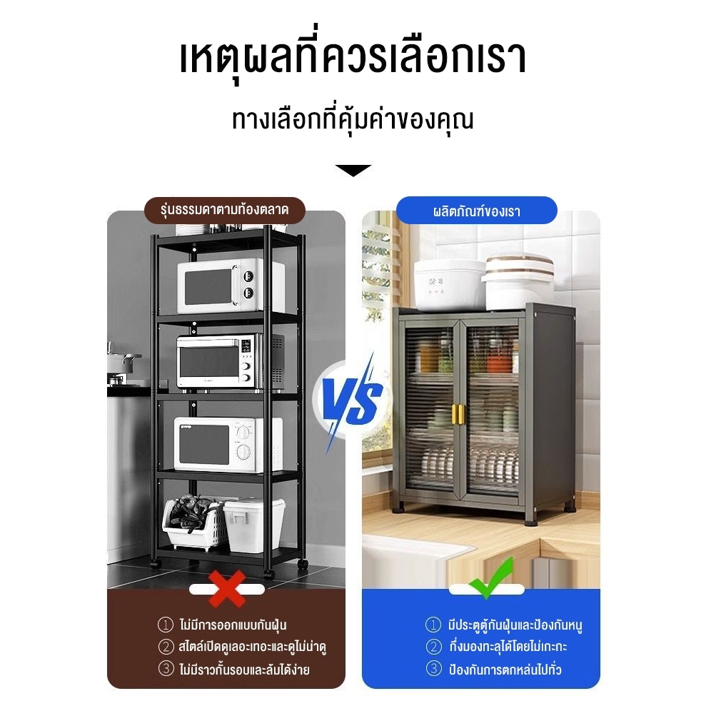 ตู้ในครัวตู้เก็บของในครัวเรือน ตู้ ตู้เก็บของบนโต๊ะอาหาร กันฝุ่น และกันยุง 2/3 ชั้น - รูปที่ 6