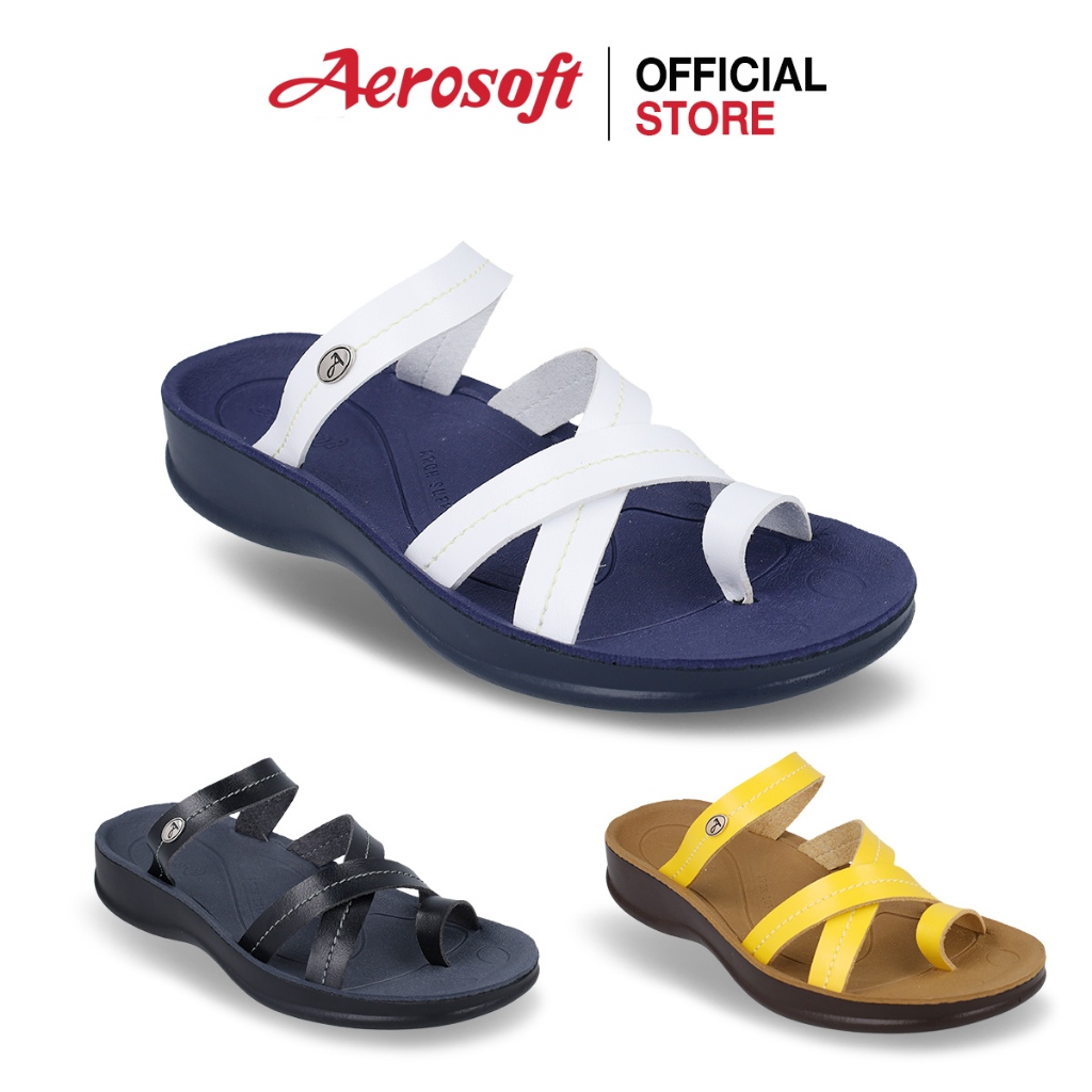Aerosoft (แอโร่ซอฟ) รองเท้าแตะผู้หญิง แบบหนีบ นิ่มๆ เพื่อสุขภาพ รุ่น FW8461