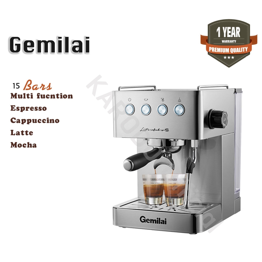 Gemilai เครื่องชงกาแฟอัตโนมัติ CRM 3005E (ตั้งค่าเวลาชงได้) 1450W 1.7 ลิตร