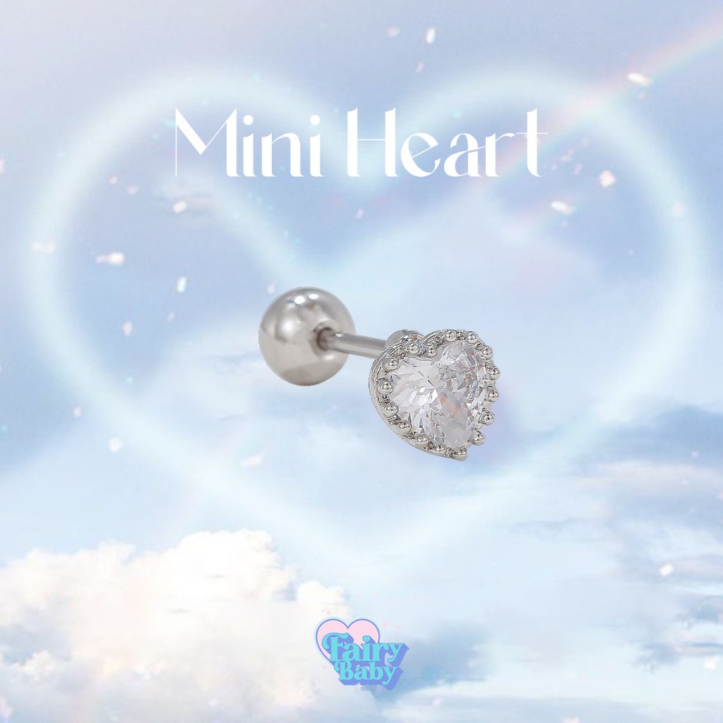 Fairybaby จิว Mini Heart (1ชิ้น) จิวหู หัวใจ (J1-098)