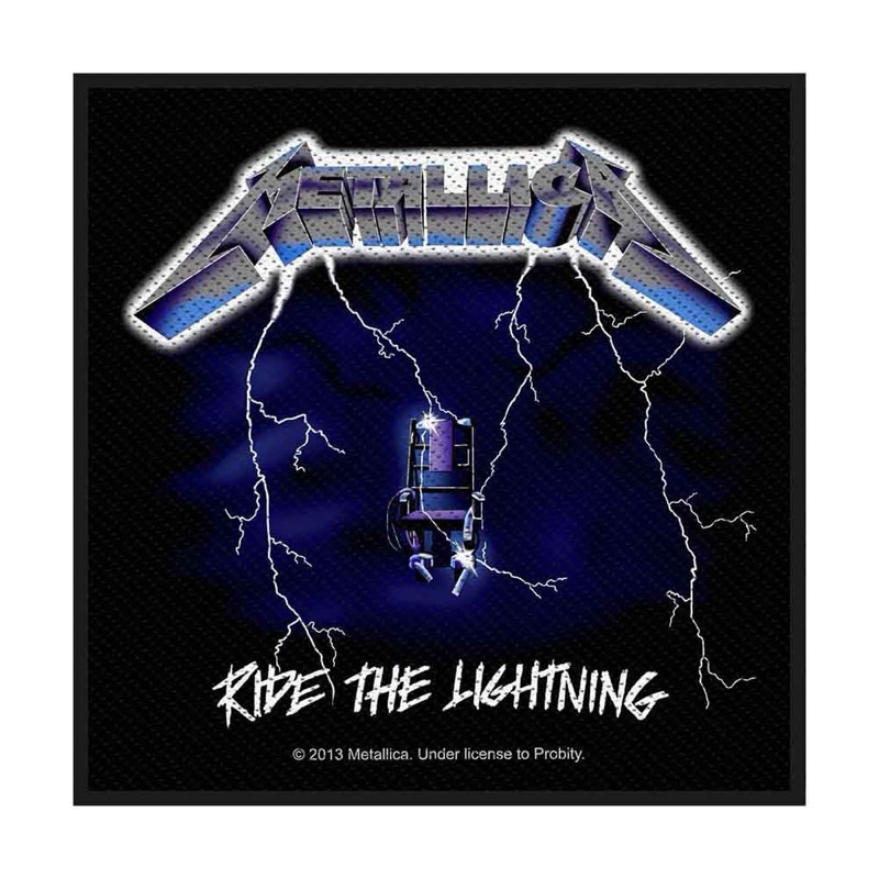 อาร์มติดเสื้อวง METALLICA STANDARD WOVEN PATCH: RIDE THE LIGHTNING 2013 ลิขสิทธิ์ของแท้100% UK