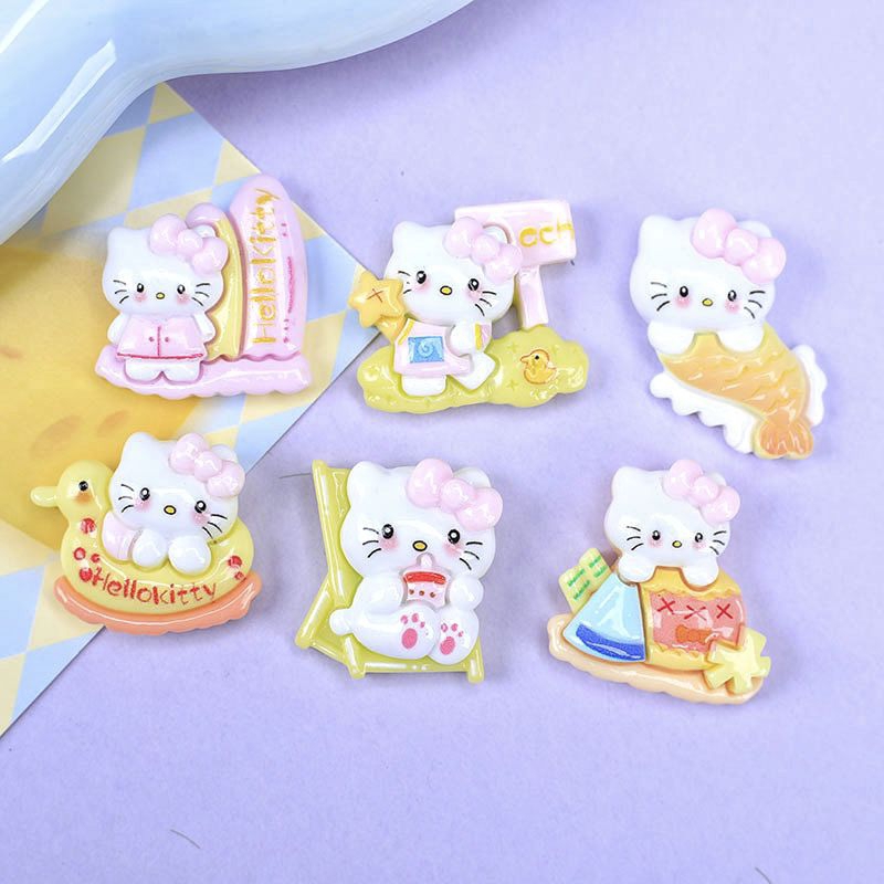 เรซิ่นdiy คิตตี้ทะเล 6 ชิ้น (ราคาเฉพาะเรซิ่น)