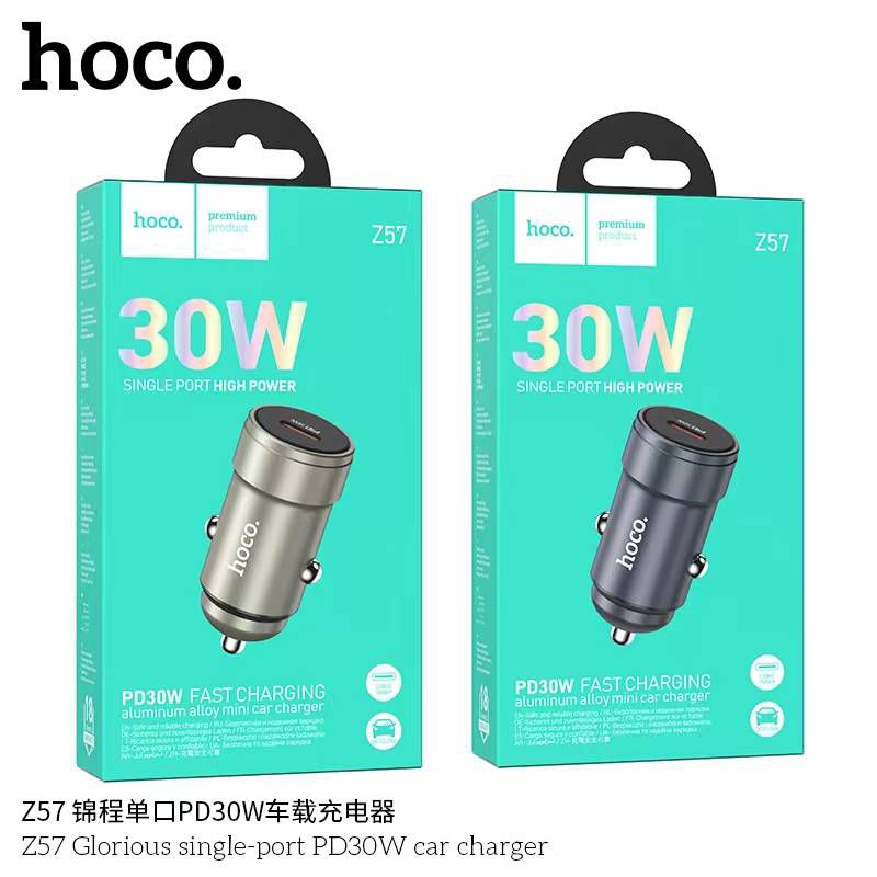 Hoco Z57 /Z57A /Z57B หัวชาร์จในรถยนต์ 2 พอร์ต (1C1A) ชาร์จเร็ว 30W+QC3.0 รองรับทุกรุ่น