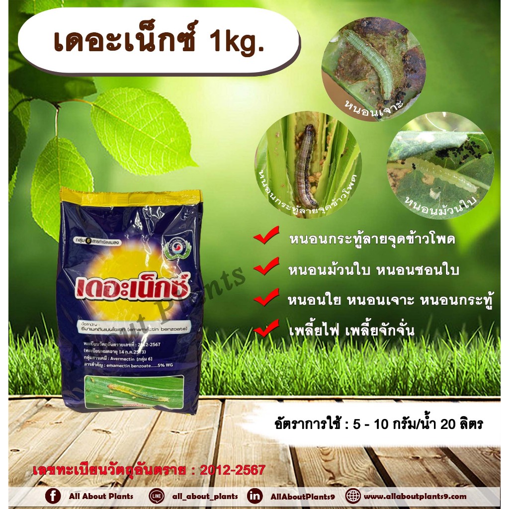 allaboutplants เดอะเน็กซ์ 1kg. อีมาเมกตินเบนโซเอต สารกำจัดแมลง สารกำจัดหนอน