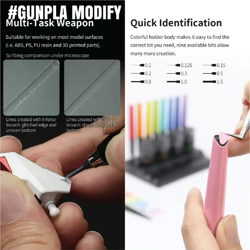 DSPIAE Pro WING Tungsten Steel Push Broach ด้ามจับมีดเดินลาย (เฉพาะด้ามจับ) - รูปที่ 4