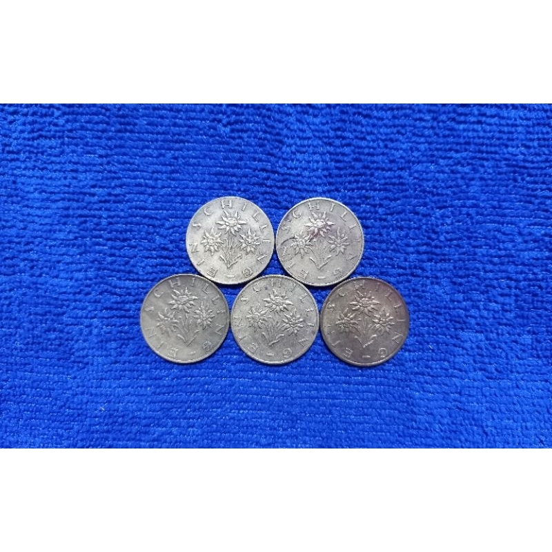 ( CR-406 ) เหรียญ  1967 ,1973 , 1976 ,1986 ,1991, Austria 1 Schilling