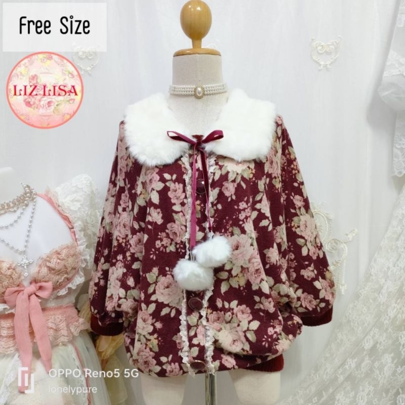 Liz lisa เสื้อคอปกขนๆ ถอดออกได้ค่ะ มือสอง