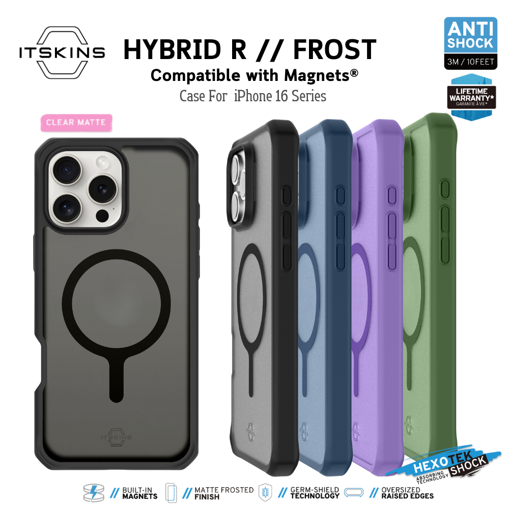 ITSKINS HYBRID R // FROST Compatible with Magnets® เคสกันกระแทก สำหรับ iPhone 16 I 16 Pro I 16 Promax