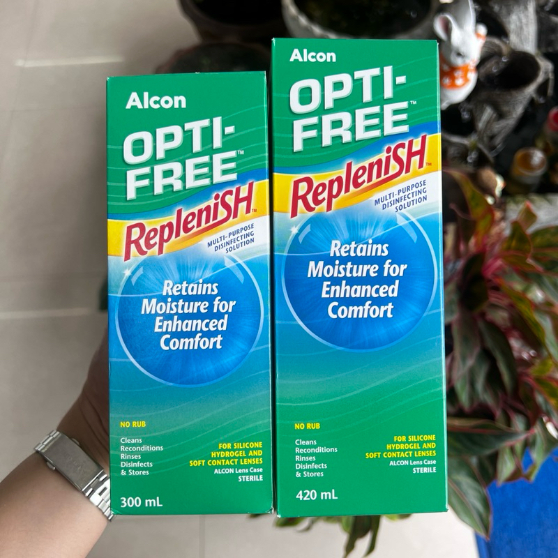 ALCON น้ำยาแช่ OPTI-FREE Replenish ขนาด 300 ml / 420 ml (แถมตลับคอนแทคเลนส์)